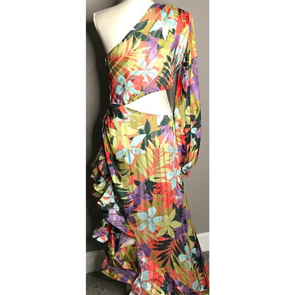 Bronx and Banco Tropics Violet Silk blend Maxi Dress Size 10 $850 - Picture 10 of 16